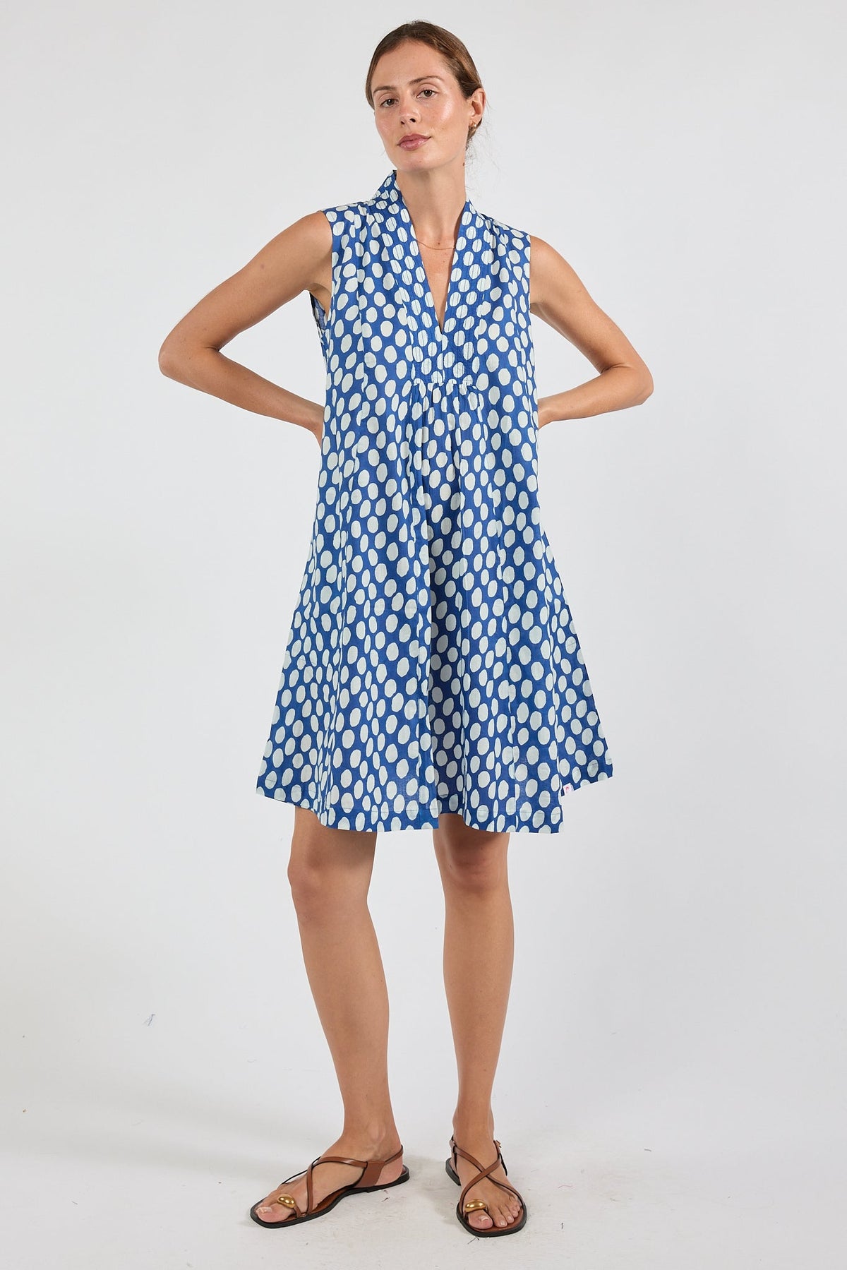 I.B.S.A IBSA Spot On Sleeveless Dress (Navy)