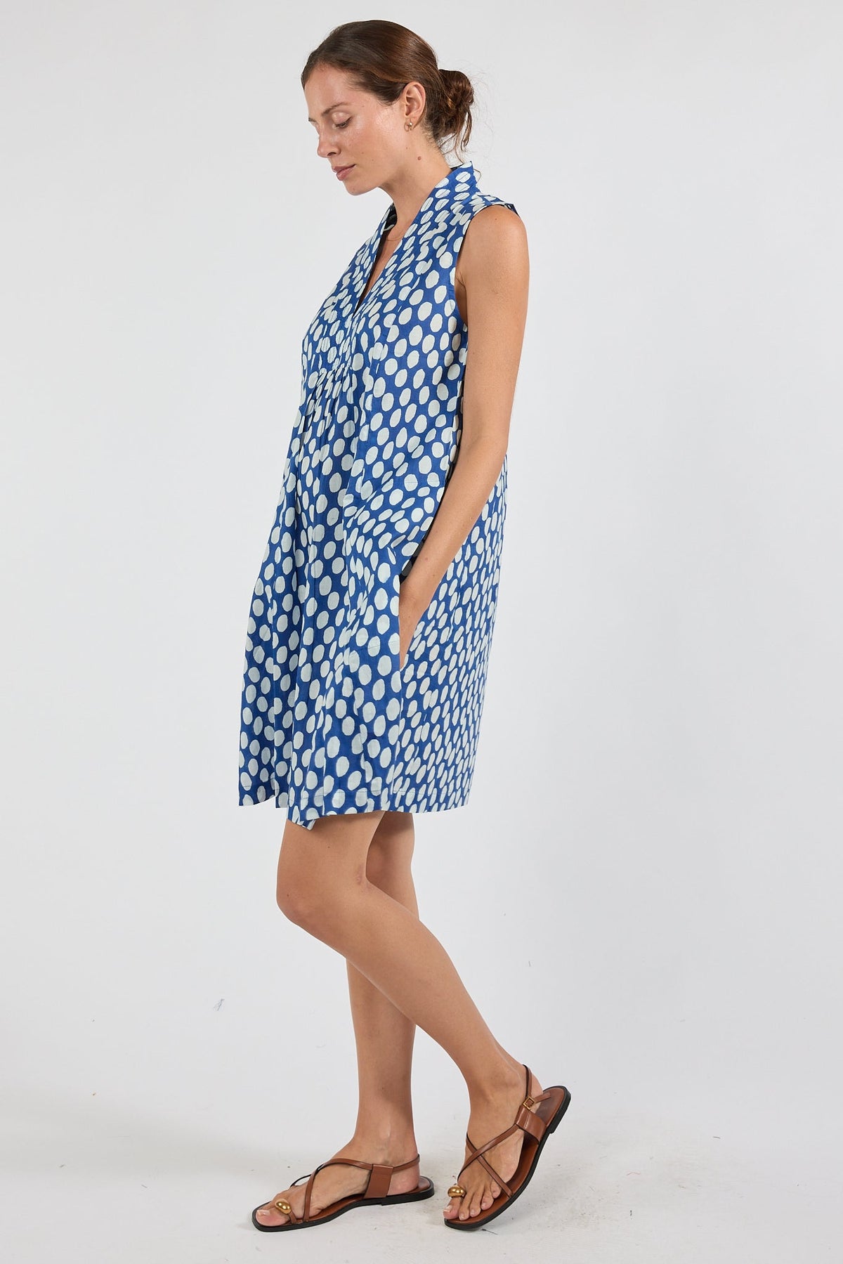 I.B.S.A IBSA Spot On Sleeveless Dress (Navy)