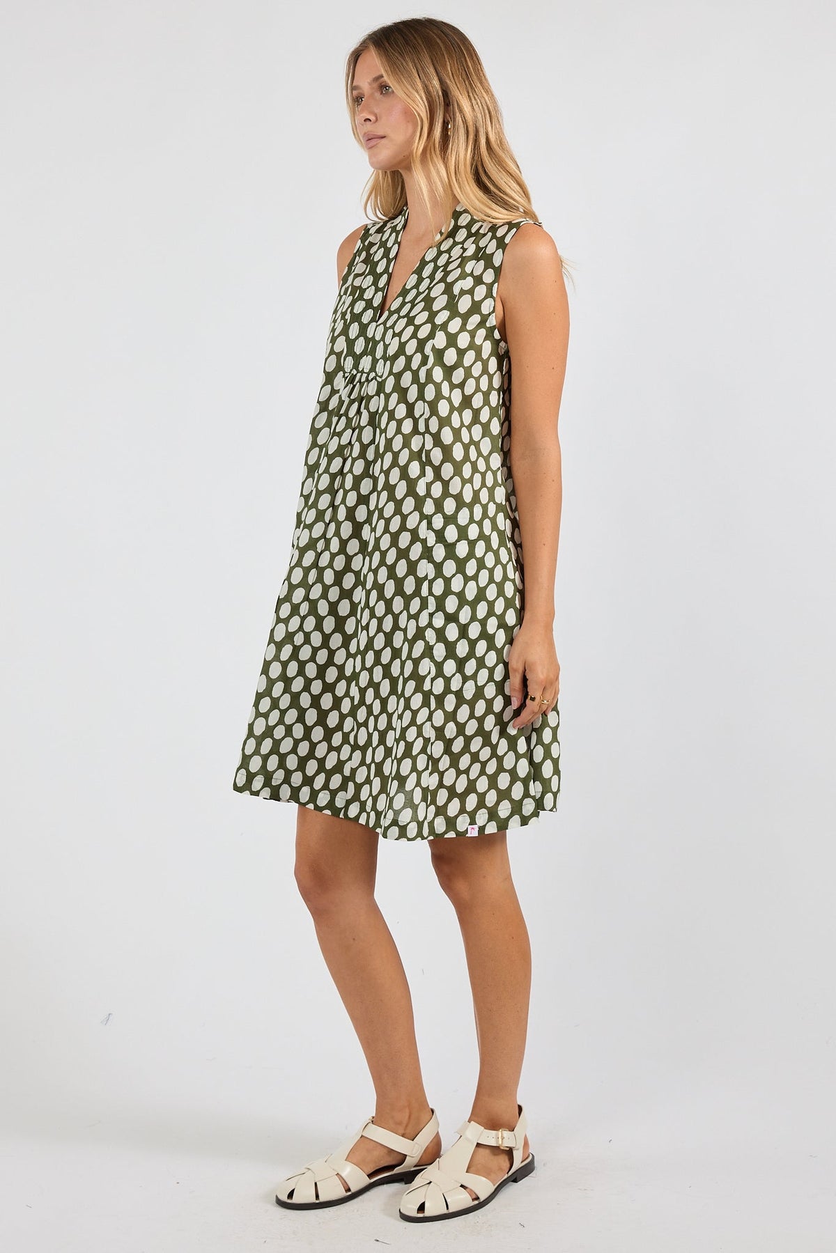 I.B.S.A IBSA Spot On Sleeveless Dress (Olive)