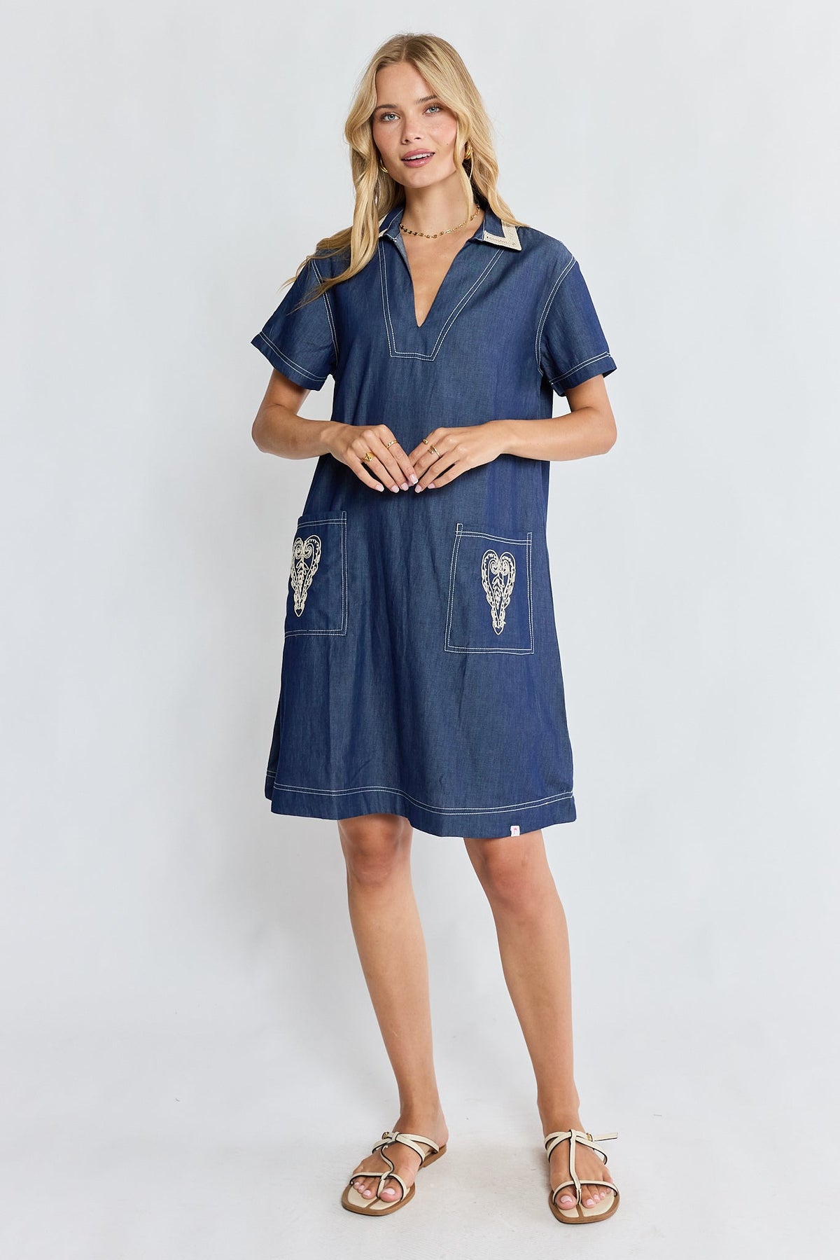 Image of Dresses. Product name - PRE SALE | IBSA Tanner Dress Dark Blue in Blue colour by brand - I.B.S.A