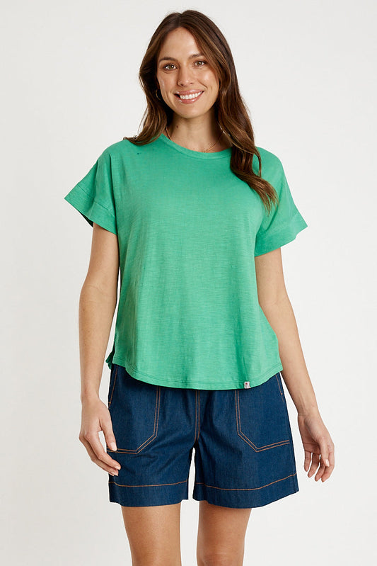 Image of T-Shirts. Productname: IBSA T-Shirt Plain Round Neck Emerald in Emerald colour by brand - I.B.S.A