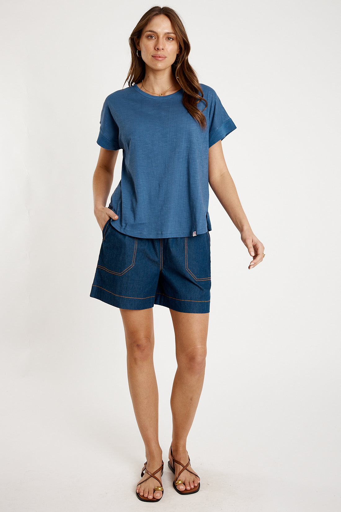 I.B.S.A IBSA T-Shirt Plain Round Neck (Navy)