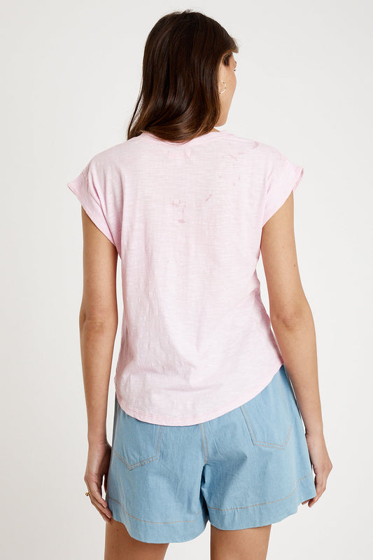I.B.S.A IBSA Plain T-Shirt V Neck (Pink)