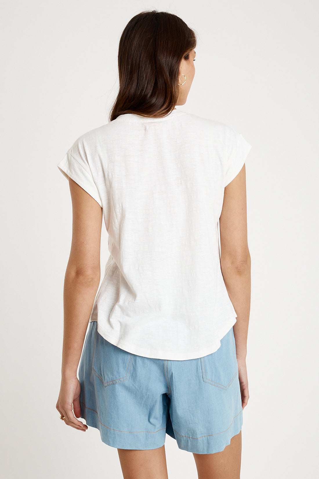 I.B.S.A IBSA Plain T-Shirt V Neck (White)