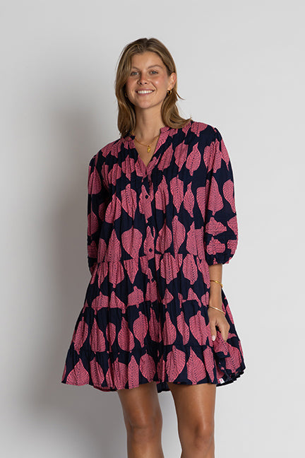 Image of Dresses. Product name - IBSA Virginia Dress Navy in Navy colour by brand - I.B.S.A