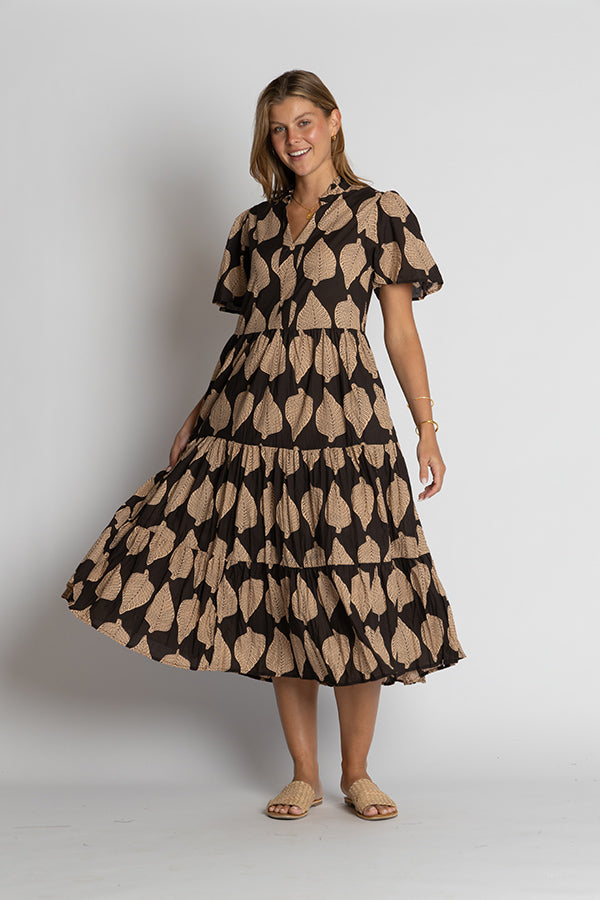 Image of Dresses. Product name - IBSA Virginia Midi Espresso in Espresso colour by brand - I.B.S.A