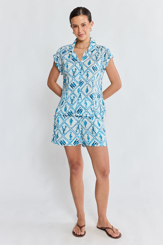 Image of a model wearing Shorts. Product name - PRE SALE | IBSA Zeke Short White in White colour by brand - I.B.S.A