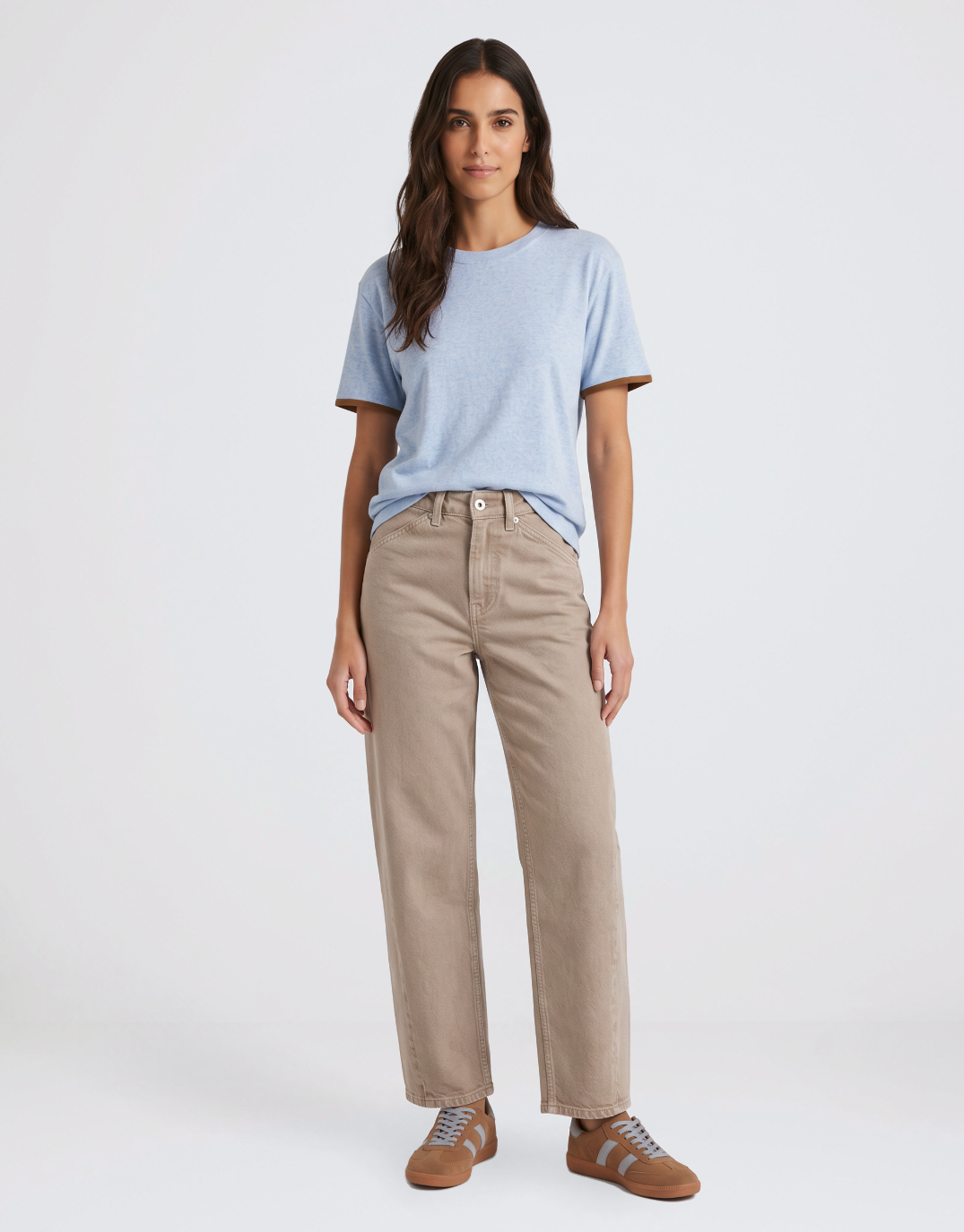 Stories Be Told Idolise Stretch Soft Barrel Jean (Taupe)