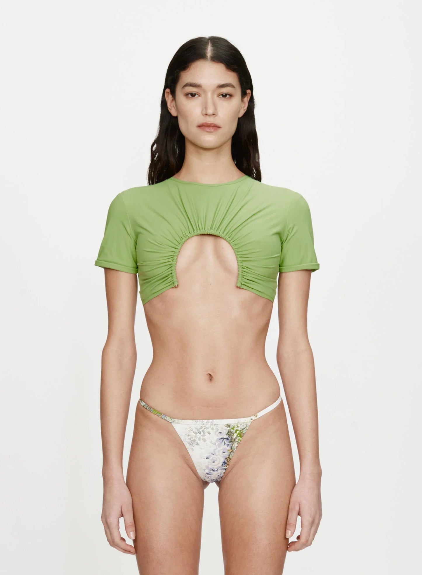 Image of Swimwear. Productname: CHRISTOPHER ESBER U Prong Tee in Lime colour by brand - CHRISTOPHER ESBER