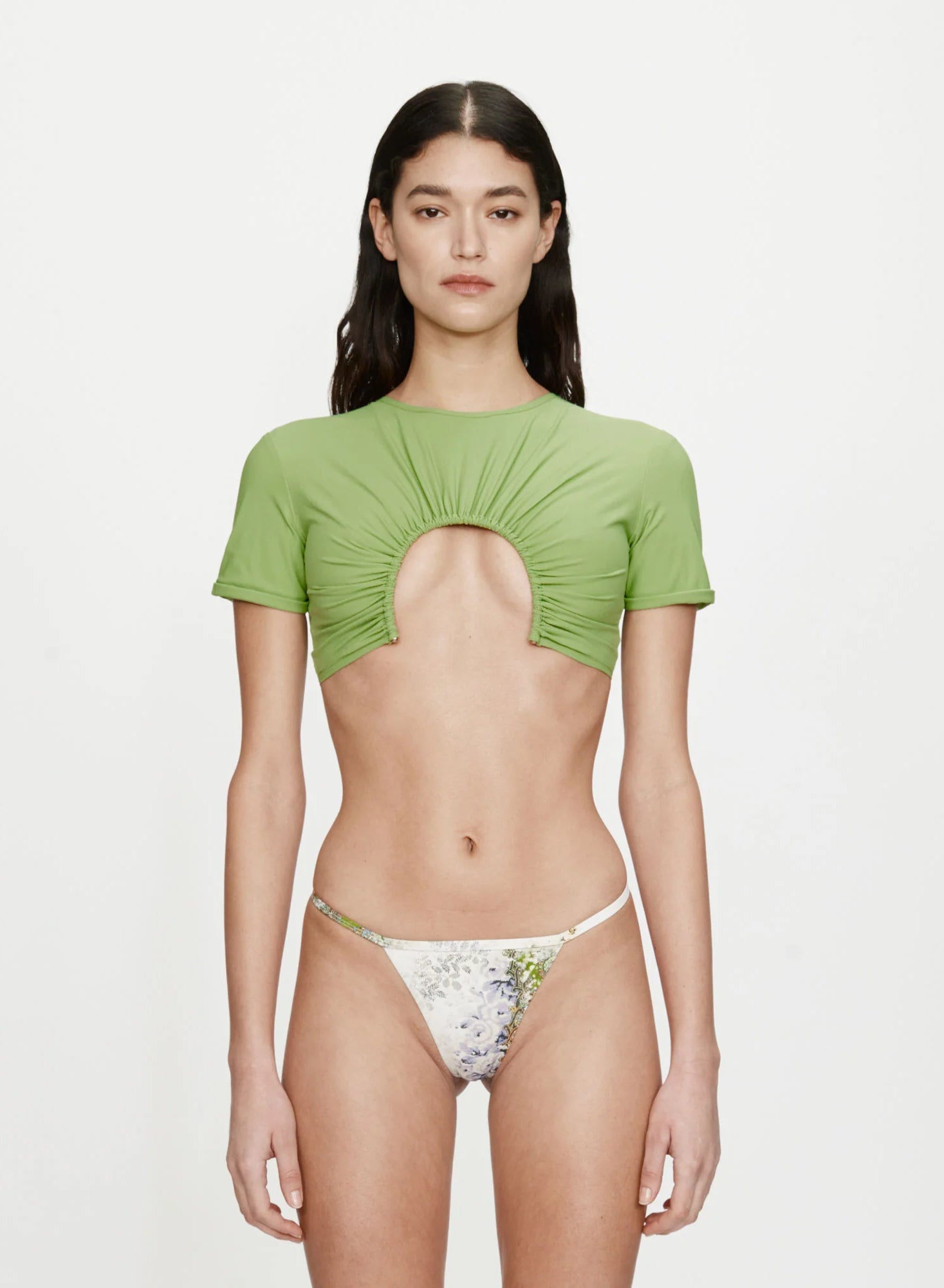 Image of Swimwear. Productname: CHRISTOPHER ESBER U Prong Tee in Lime colour by brand - CHRISTOPHER ESBER