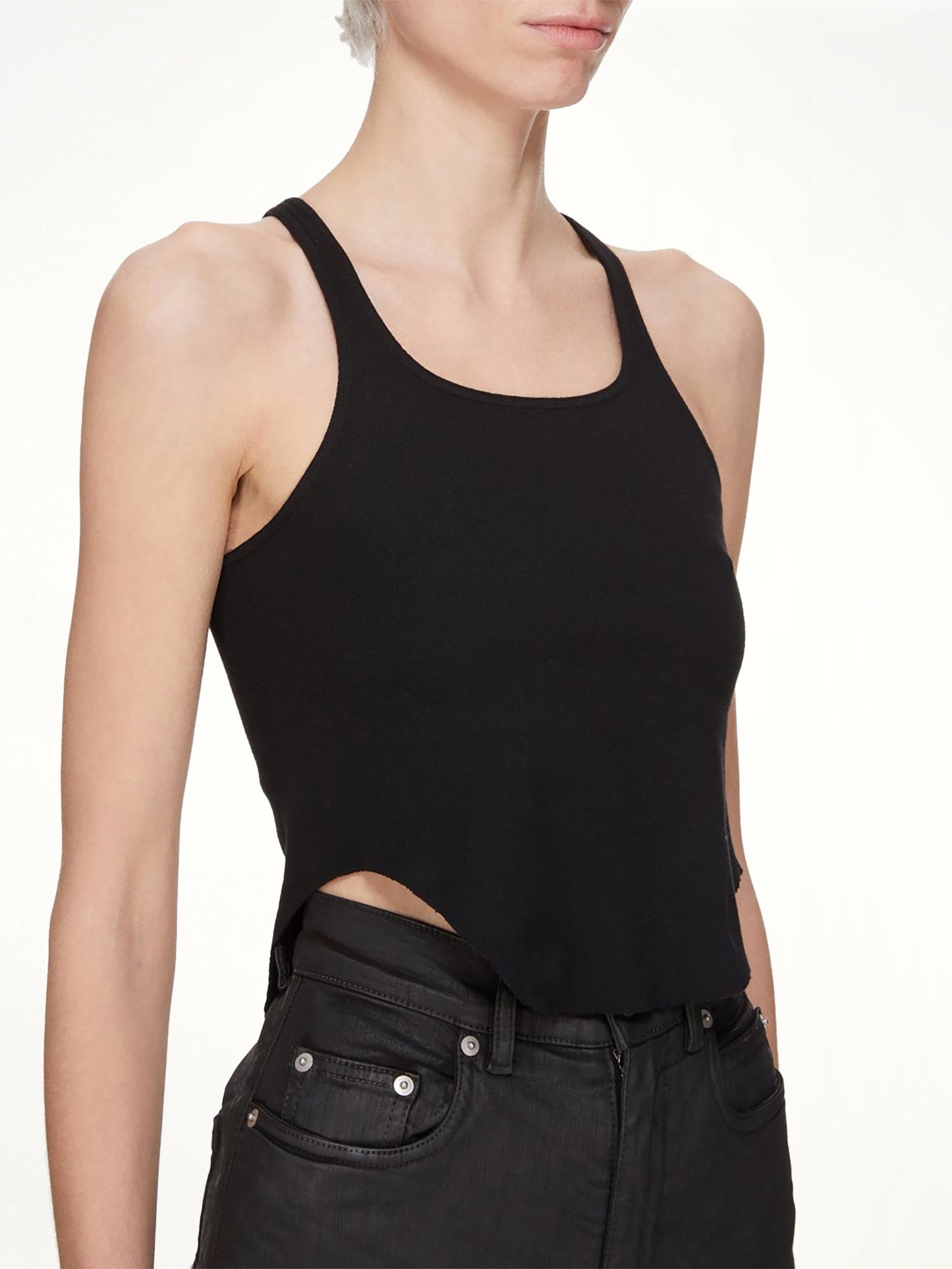 RICK OWENS DRKSHDW Basic Cropped Tank (Black)