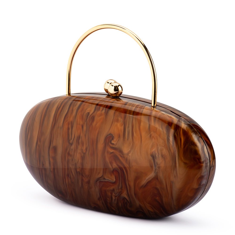 Olga Berg IMELDA Acrylic Top Handle (Chocolate)