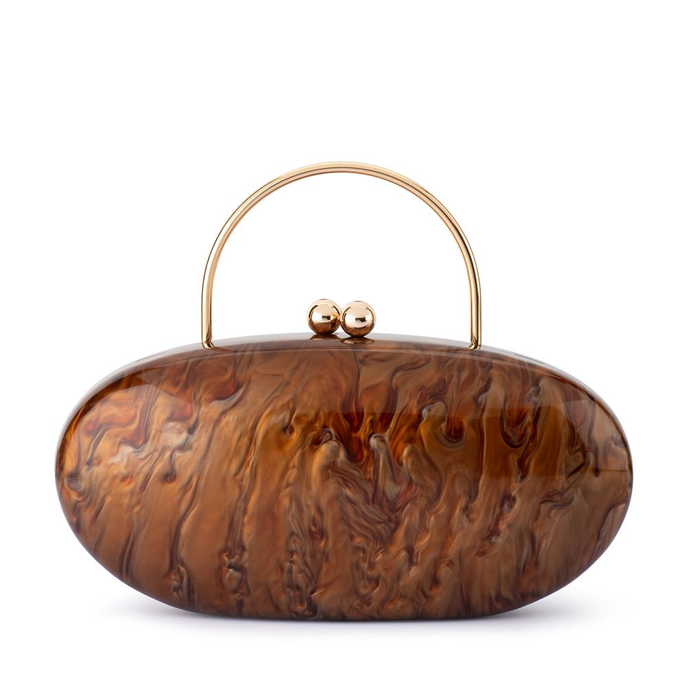 Olga Berg IMELDA Acrylic Top Handle (Chocolate)