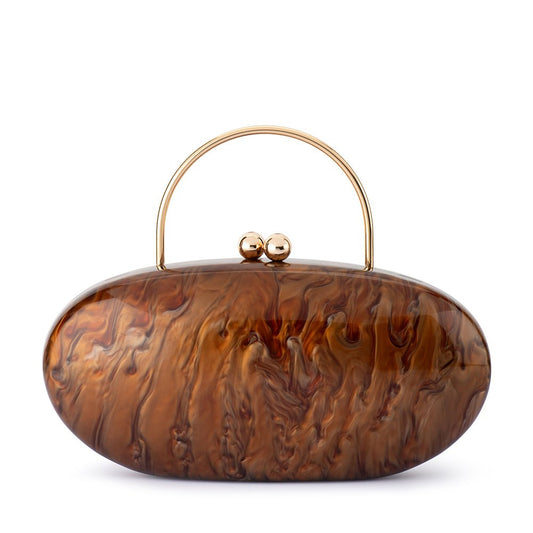 Olga Berg IMELDA Acrylic Top Handle (Chocolate)
