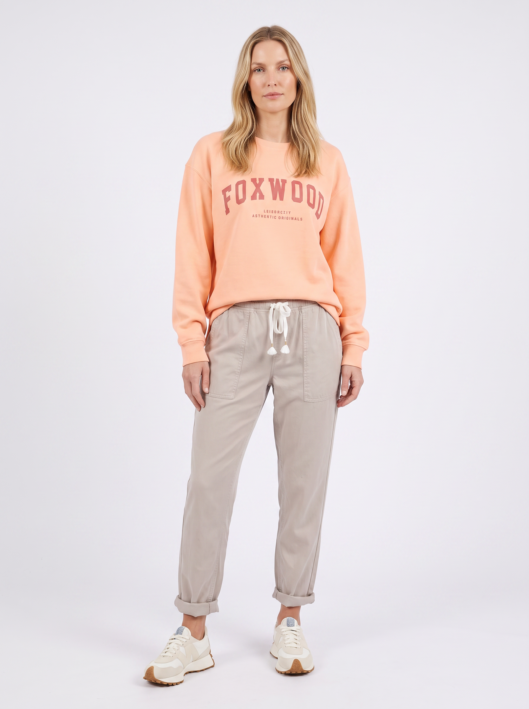 Image of Sleepwear & Loungewear. Product name - Interval Crew Peach in Peach colour by brand - Foxwood
