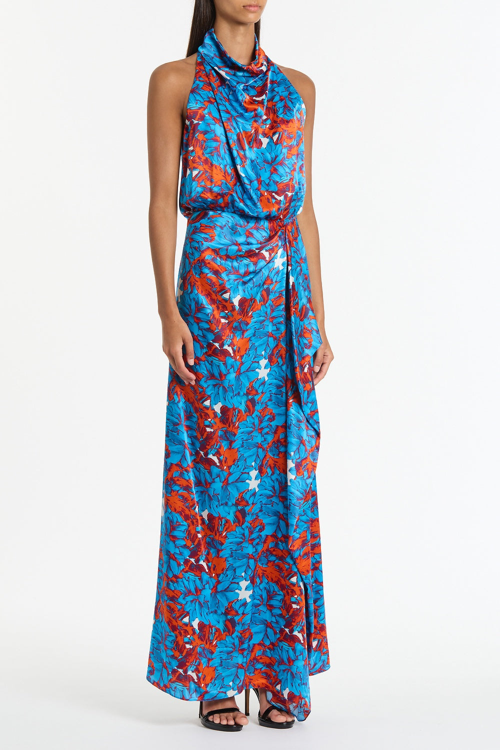 Carla Zampatti Impasto Print Silk Cascade Dress (Multi)
