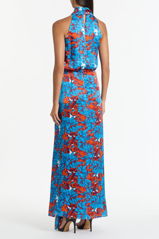 Carla Zampatti Impasto Print Silk Cascade Dress (Multi)