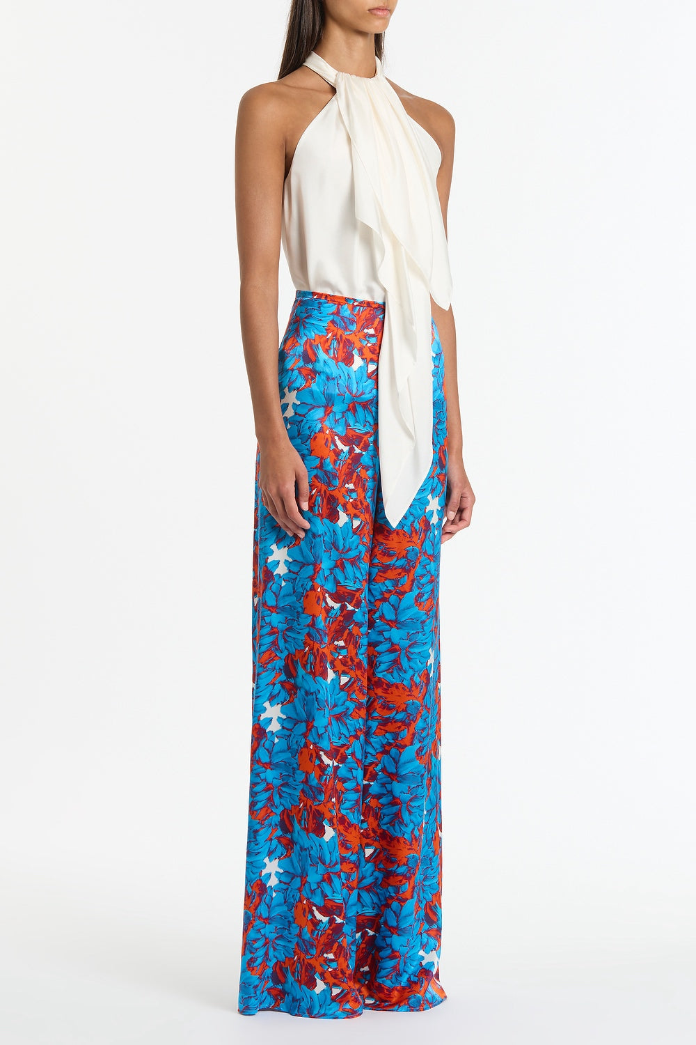 Carla Zampatti Impasto Print Silk Palazzo Pant (Multi)