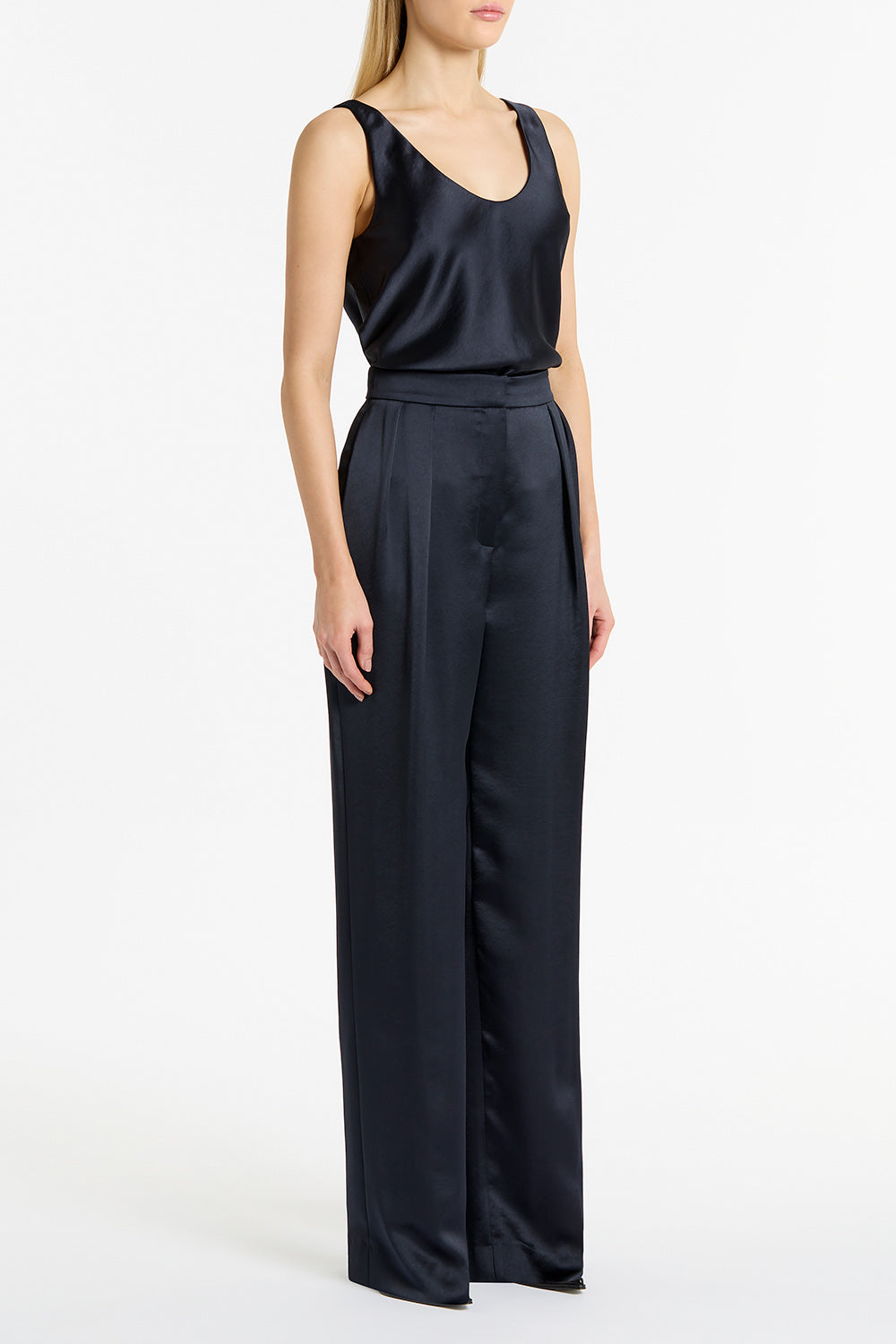 Carla Zampatti Ink Satin Scoop Cami (Navy)