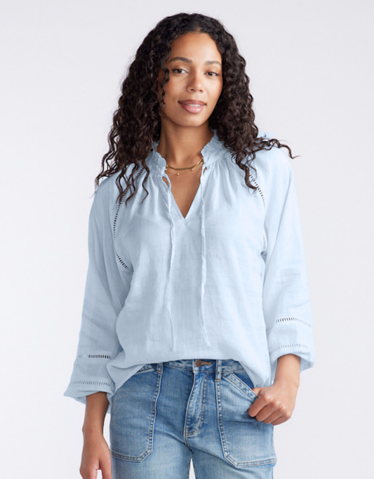 White & Co. Isabelle Blouse (Ice Blue)