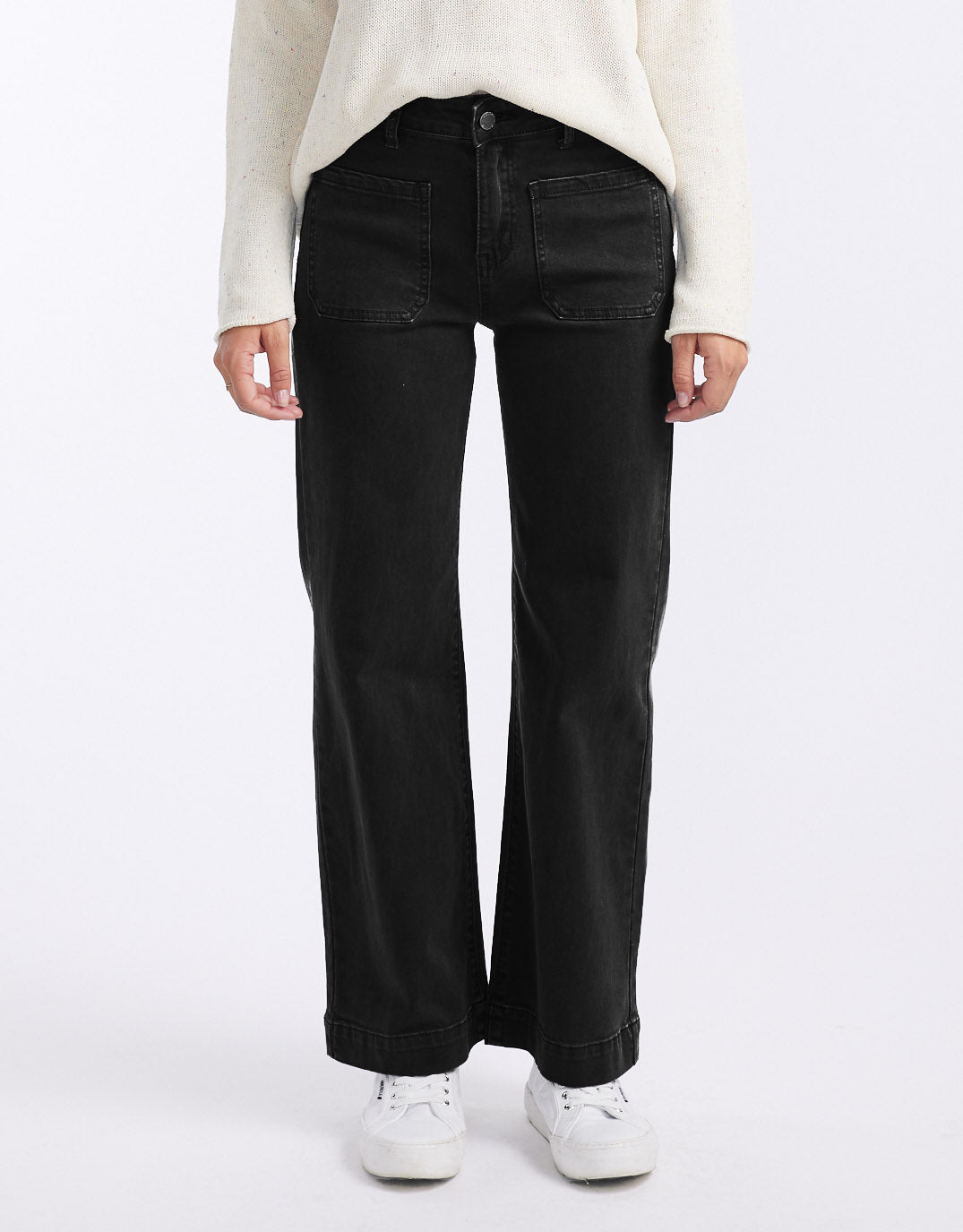 Image of Jeans. Productname: Bobbi 7/8 Denim Jeans - in Black colour by brand - Italian Star