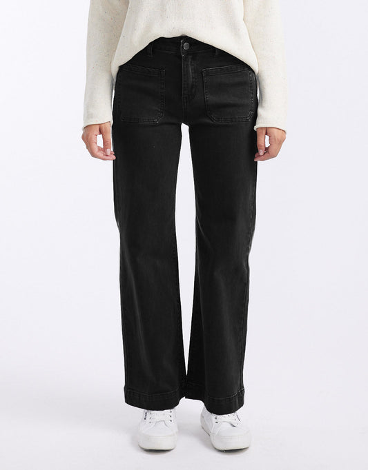 Image of Jeans. Productname: Bobbi 7/8 Denim Jeans - in Black colour by brand - Italian Star