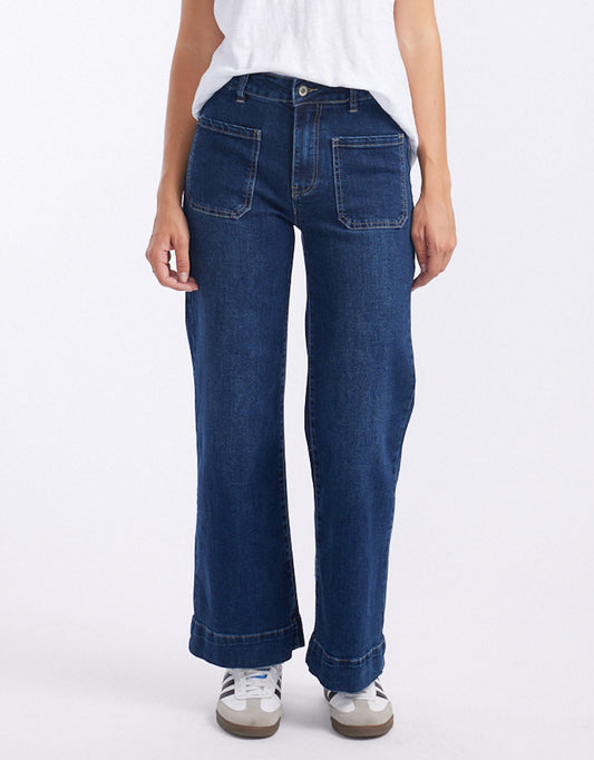 Image of Jeans. Product name - Bobbi 7/8 Denim Jeans Mid Wash in Mid Wash colour by brand - Italian Star