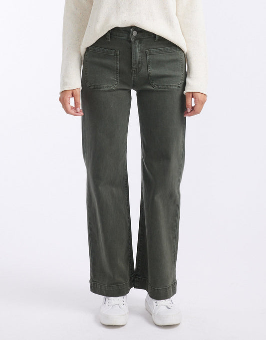 Image of Jeans. Productname: Bobbi 7/8 Denim Jeans - in Military colour by brand - Italian Star