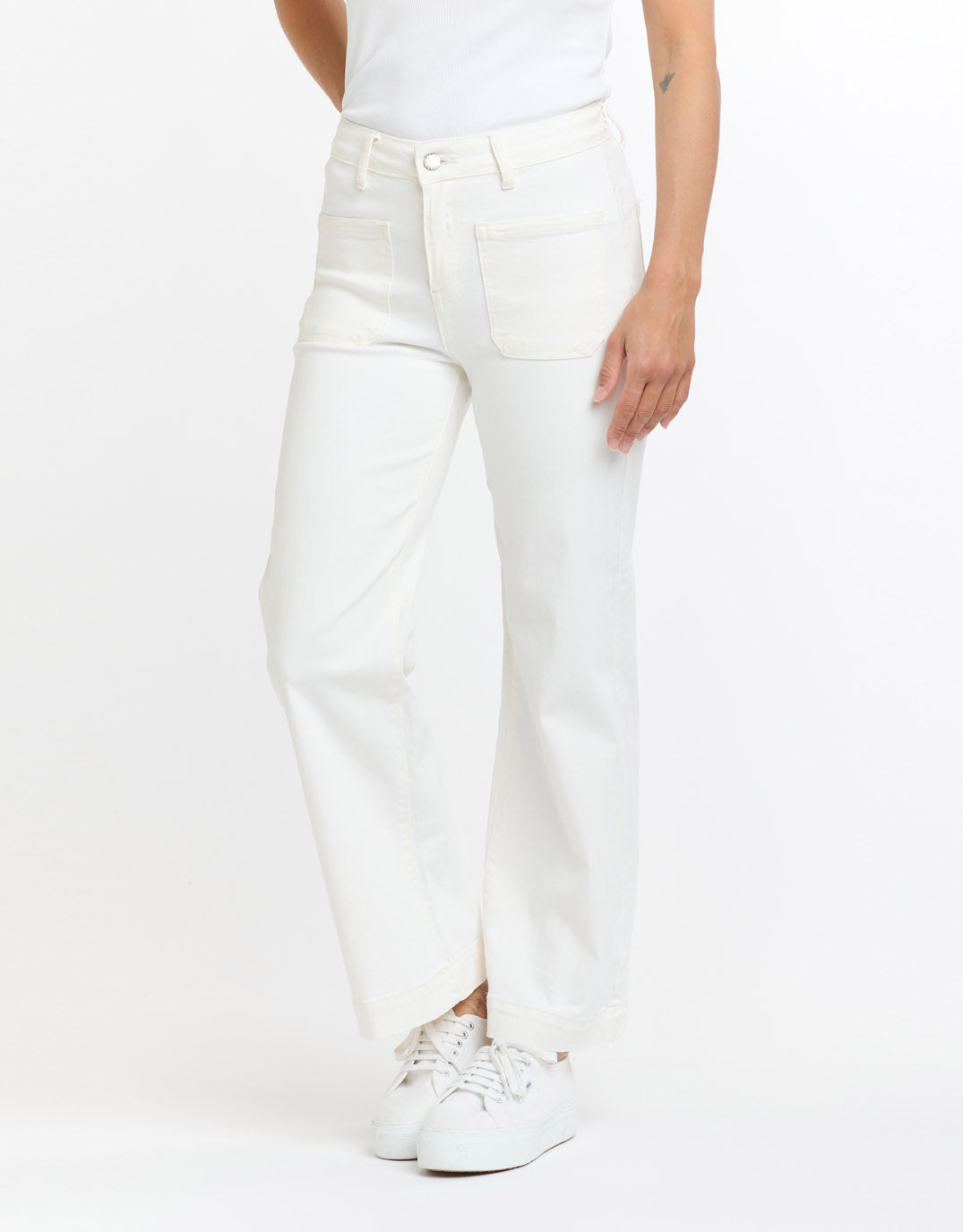 Italian Star Bobbi 7/8 Denim Jeans (White)