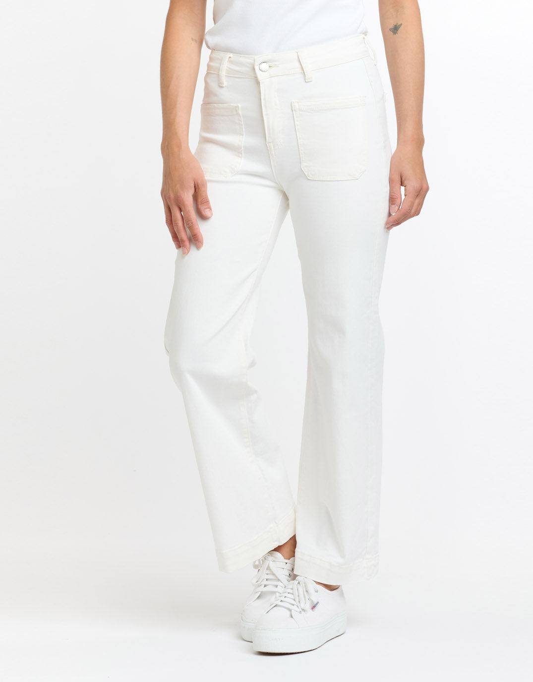 Italian Star Bobbi 7/8 Denim Jeans (White)