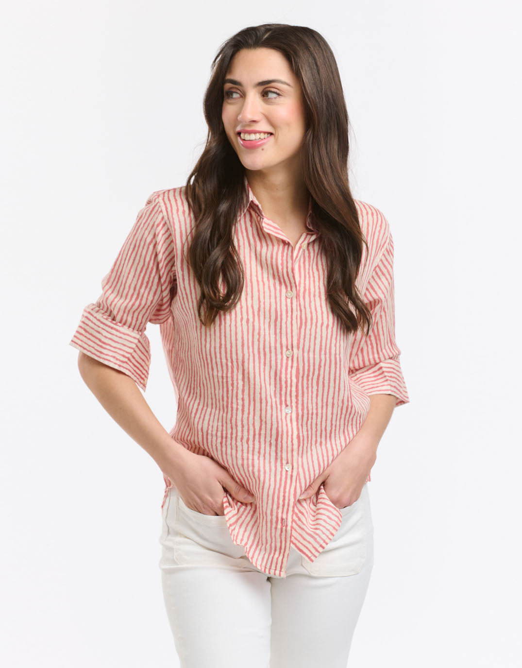 Collins Shirt - (Red Stripe)