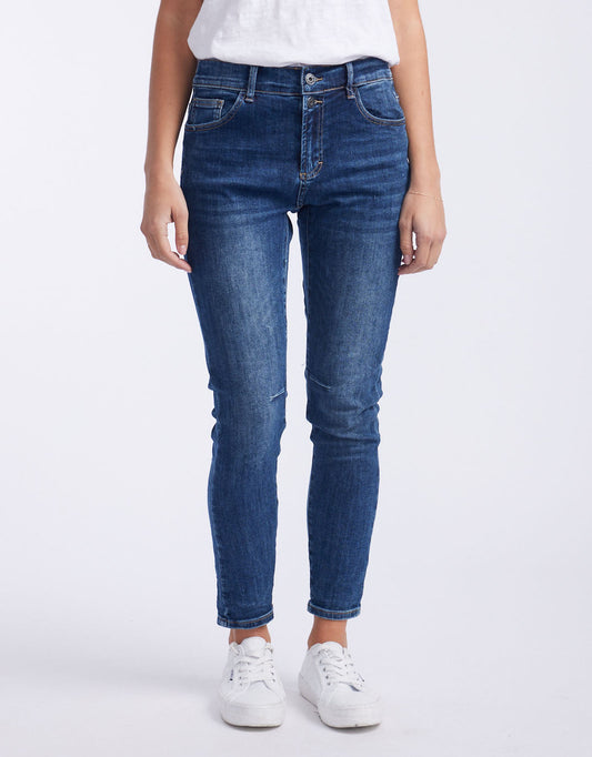 Image of Jeans. Product name - Emma Stretch Jean Dark Denim in Dark Denim colour by brand - Italian Star