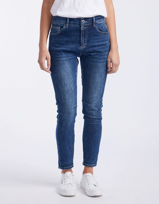 Image of Jeans. Product name - Emma Stretch Jean Dark Denim in Dark Denim colour by brand - Italian Star