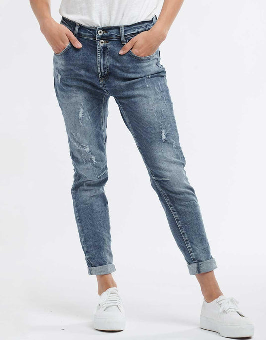 Image of Jeans. Productname: Emma Stretch Jean - in Denim colour by brand - Italian Star