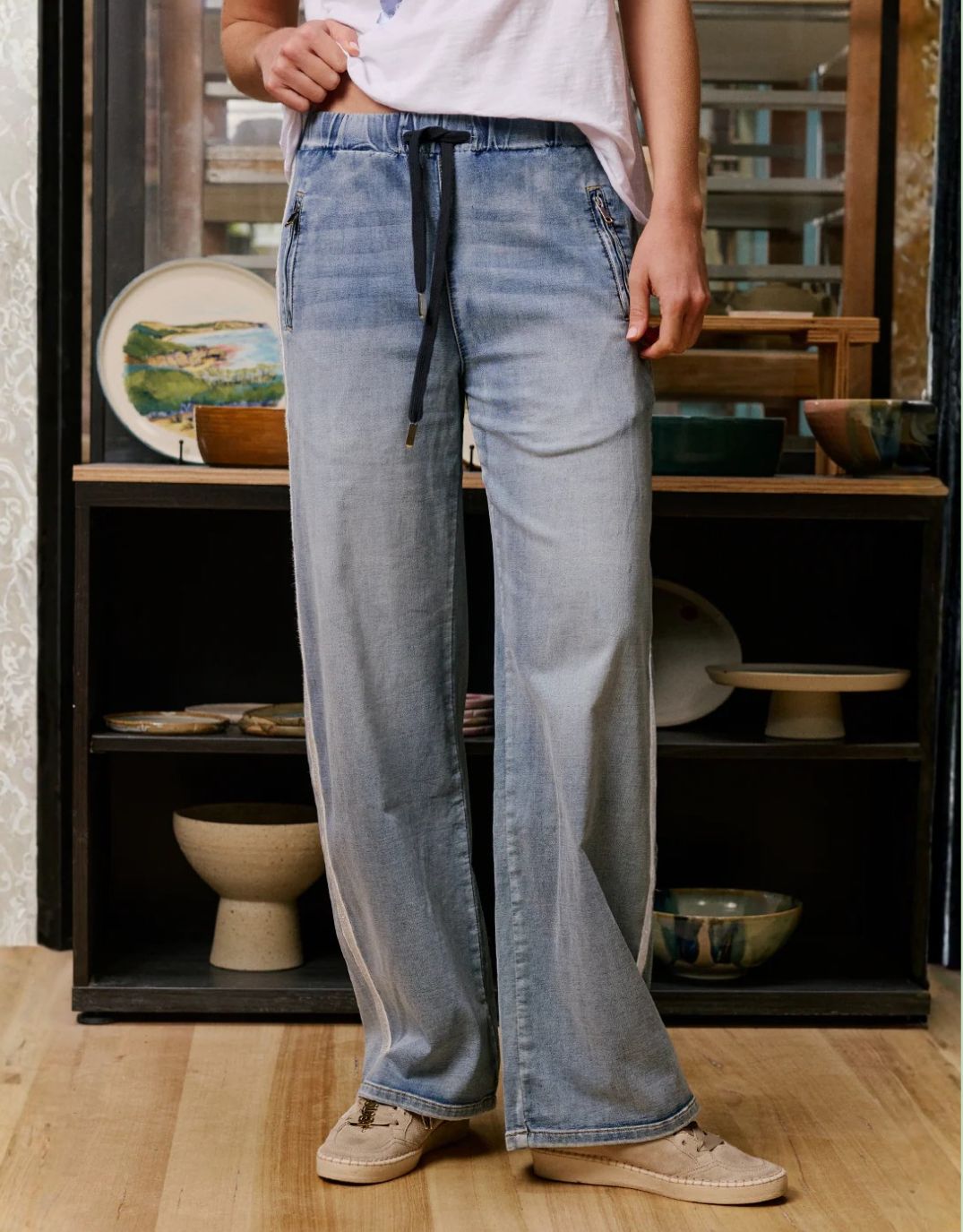 Image of Jeans. Productname: Glam Track - Jean in Silver Stripe colour by brand - Italian Star