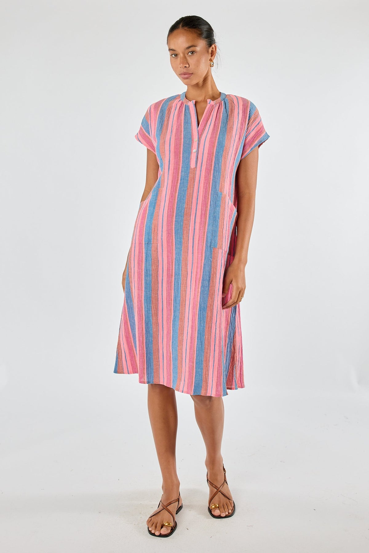 Division Itami Basque Capped Sleeve Dress (Blue)