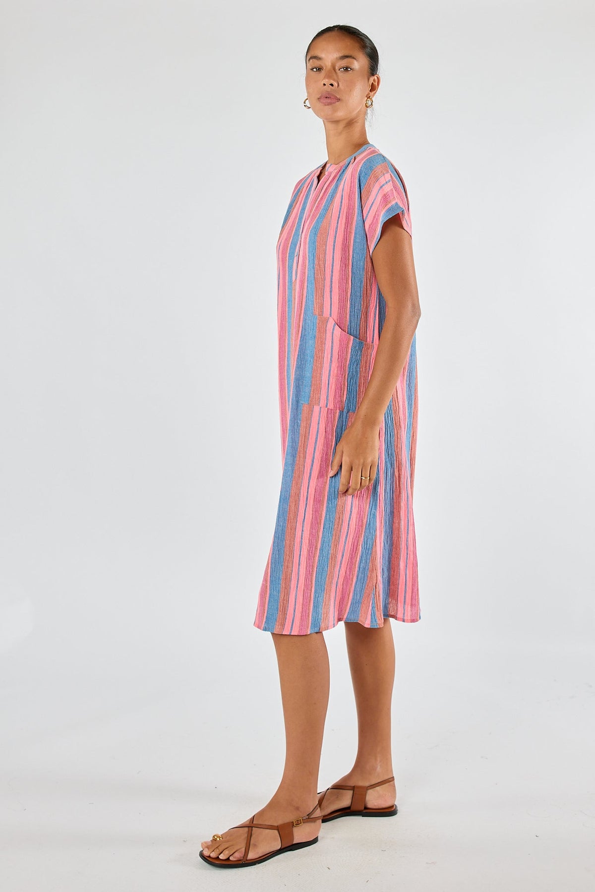 Division Itami Basque Capped Sleeve Dress (Blue)