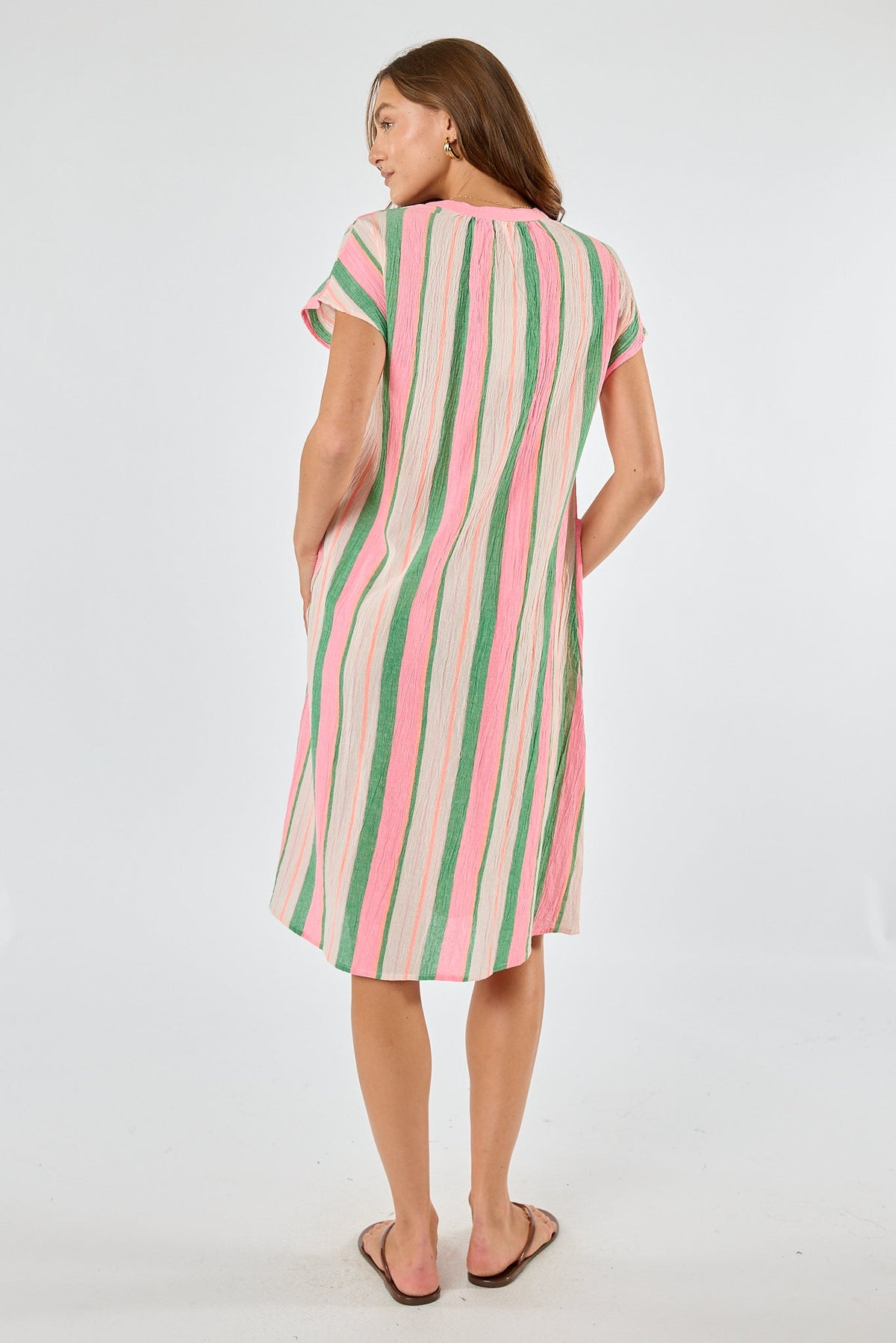 Division Itami Basque Capped Sleeve Dress (Green)