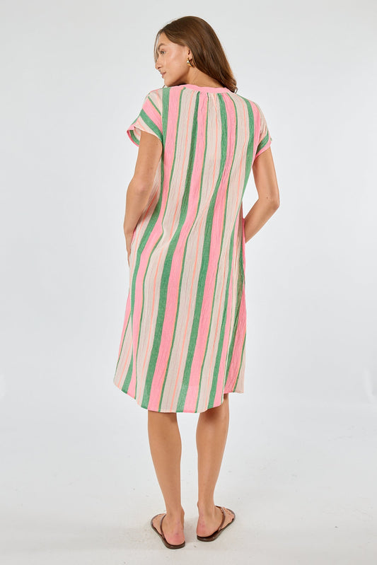 Division Itami Basque Capped Sleeve Dress (Green)