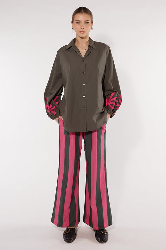 Image of Others. Productname: Itami Cassis Flare Pink Stripe in Pink colour by brand - Itami Division