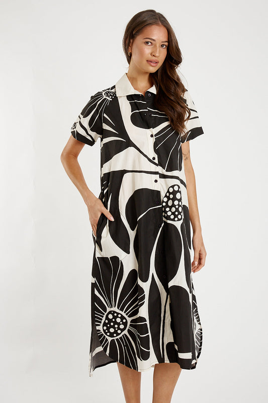 Image of Dresses. Productname: Itami Corocoro Button Dress Multi in Multi colour by brand - Itami Division