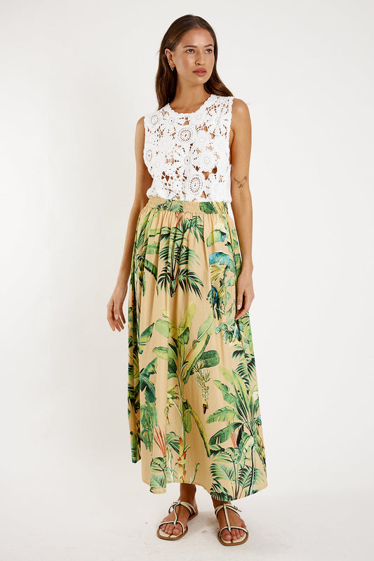 Image of a model wearing Skirts. Productname: Itami Corumba Skirt Multi in Multi colour by brand - Itami Division