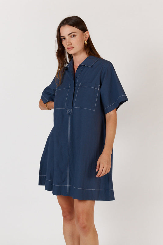 Image of Jeans. Productname: Itami Denim Hirani Mini Dress in Dress colour by brand - Itami Division