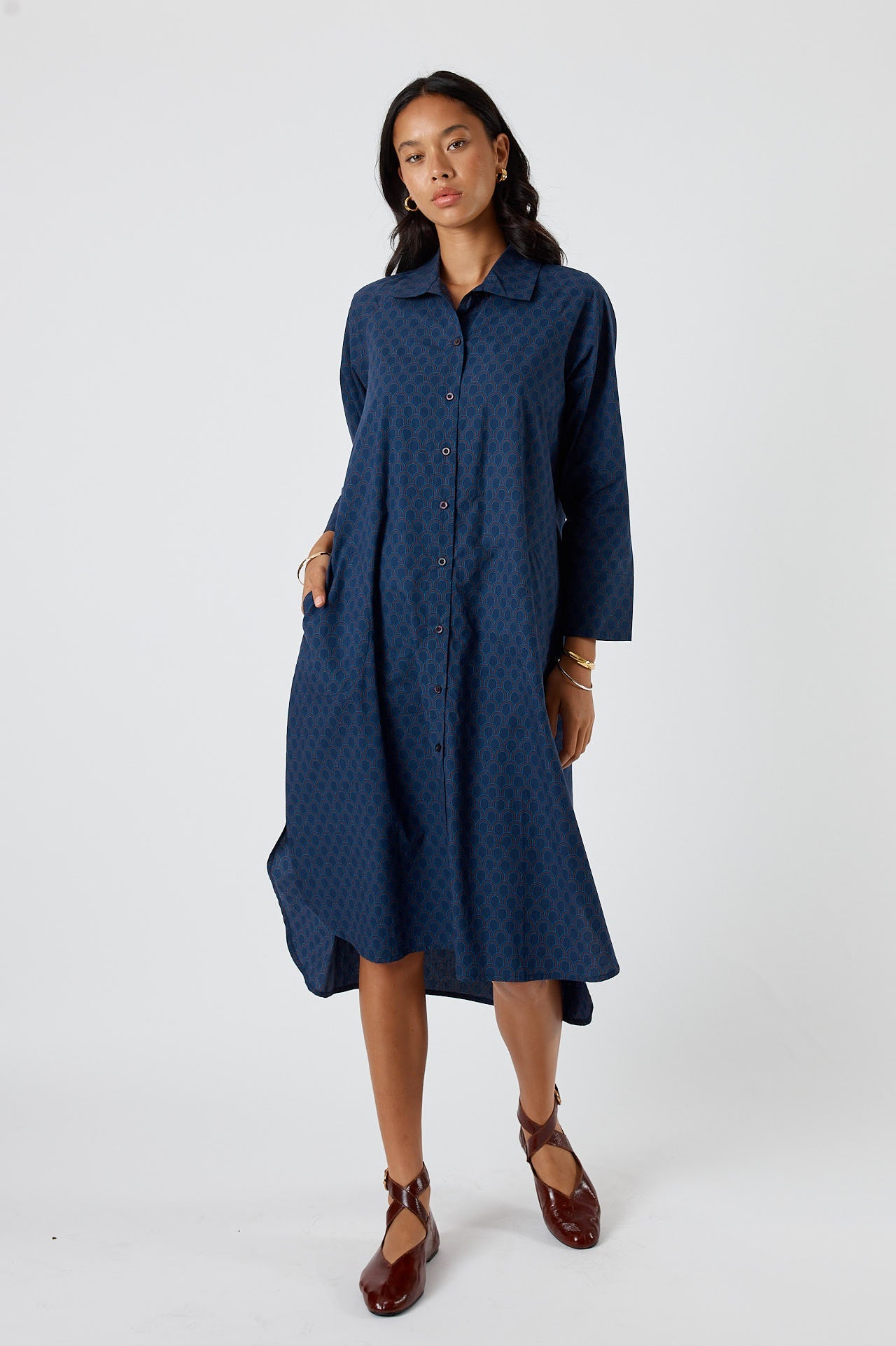 Image of Dresses. Product name - Itami Emilie Shirtdress Blue in Blue colour by brand - Itami Division