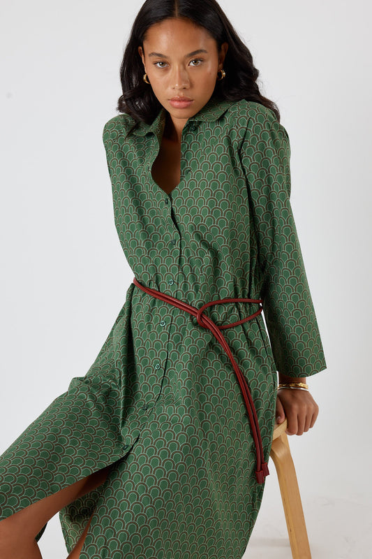 Image of Dresses. Product name - Itami Emilie Shirtdress Green in Green colour by brand - Itami Division