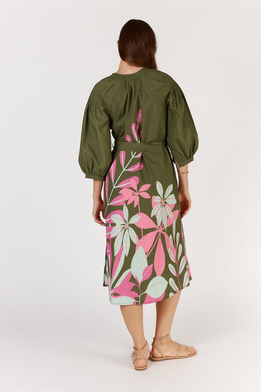 Division Itami Fern LS Dress (Khaki)