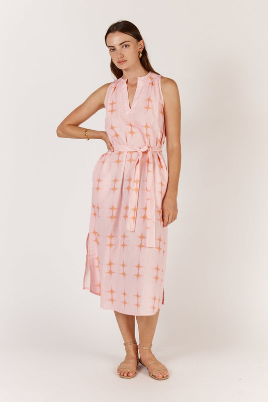 Image of Dresses. Productname: Itami Geometric Sleeveless Dress Pink in Pink colour by brand - Itami Division
