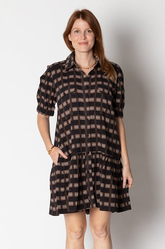 Image of Dresses. Productname: Itami Giverny Dress Bolan Brown in Brown colour by brand - Itami Division