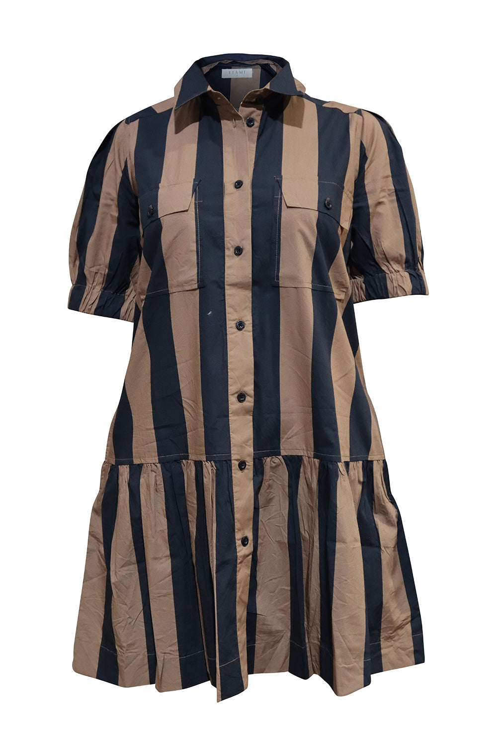 Division Itami Giverny Dress Stripe (Brown)