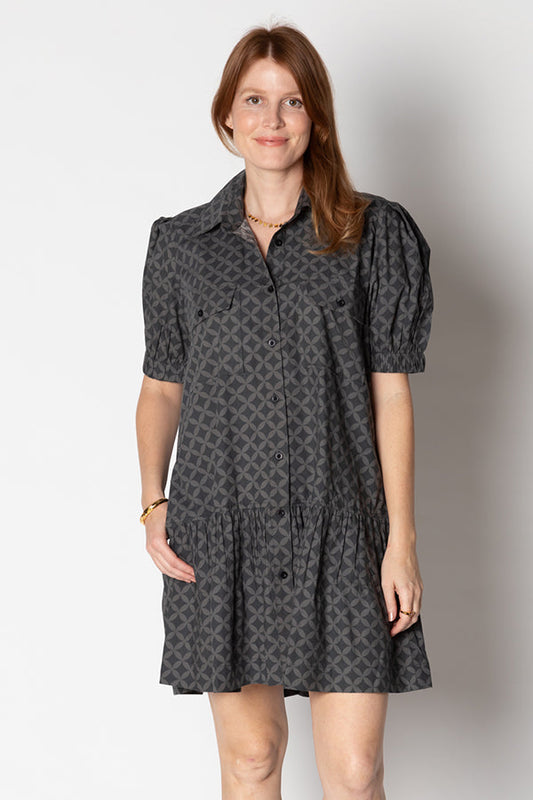 Image of Dresses. Productname: Itami Giverny Dress Lester Charcoal in Charcoal colour by brand - Itami Division